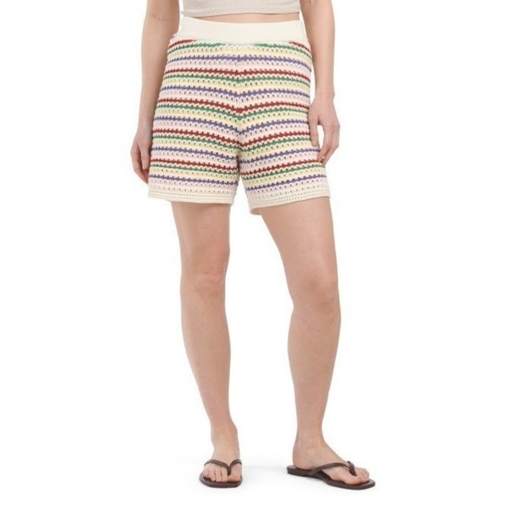 Nanette Lepore Striped‎ Crochet shorts size Medium